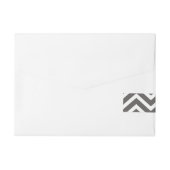 Moderne Chevron Grijs & Wit Omlopende Labels Omwikkelbaar Adreslabel (Achterkant)