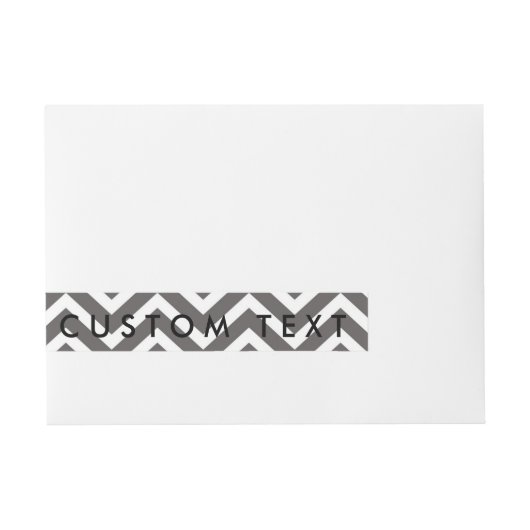 Moderne Chevron Grijs & Wit Omlopende Labels Omwikkelbaar Adreslabel (Voorkant)