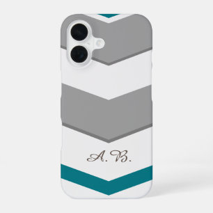 Moderne Chevron met initiaal in elke kleur detail iPhone 16 Hoesje
