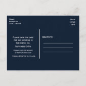 Moderne Chevron Navy Blauwe Gele Datum Kaart (Achterkant)