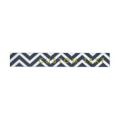 Moderne Chevron Navy Blauwe Witte Omslaglabels Omwikkelbaar Adreslabel (Individueel)