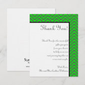 Moderne Chevron Neon Groen/Grijs Dank u Kaart (Voorkant / Achterkant)