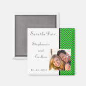 Moderne Chevron Neon Groene/Grijze Aankondigingsma Magneet (Voorkant / Achterkant)