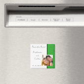 Moderne Chevron Neon Groene/Grijze Aankondigingsma Magneet (Insitu (Vaatwasser))