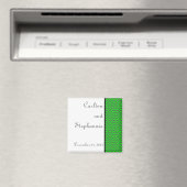 Moderne Chevron Neon Groene/Grijze Huwelijksmagnee Magneet (Insitu (Vaatwasser))