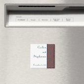 Moderne Chevron Neon koraal/marine bruiloft magnee Magneet (Insitu (Vaatwasser))