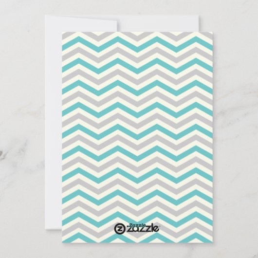 Moderne chevron patroon Kerst platte foto kaart (Achterkant)