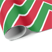 Moderne Chevron Strepen Rood Groen Xmas Cadeaupapier (Rol Hoek)