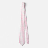 Moderne Chevron stropdas in roze en witte stijl (Voorkant)