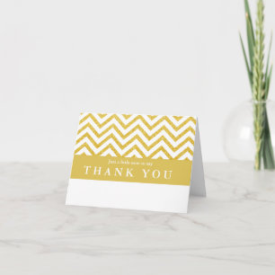 Moderne Chevron witte & gouden gevouwen dankkaart Bedankkaart