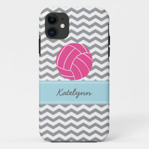 Moderne Chevron Zigzag Roze Volleybal iPhone Hoesj Case-Mate iPhone Case