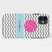Moderne Chevron Zigzag Roze Volleybal iPhone Hoesj Case-Mate iPhone Case (Achterkant (horizontaal))