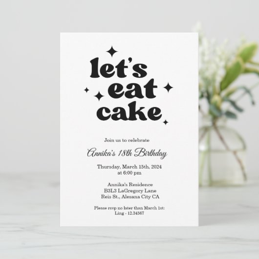 Moderne Chic 18e verjaardag uitnodiging minimalist (Staand voorkant)