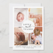 Moderne Chic 4 Foto Baby Shower Dankjewel (Voorkant)