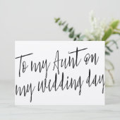 Moderne Chic "Aan mijn tante op mijn trouwdag" Kaart (Staand voorkant)