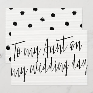Moderne Chic "Aan mijn tante op mijn trouwdag" Kaart