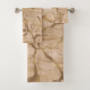 Moderne Chic Abstract Glamour Marmer Koper Perzik  Bad Handdoek