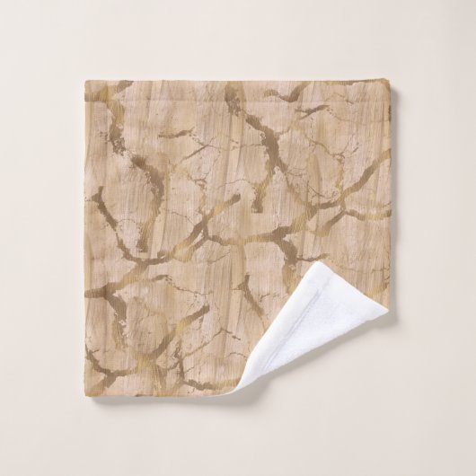 Moderne Chic Abstract Glamour Marmer Koper Perzik Bad Handdoek (Wasdoekje)