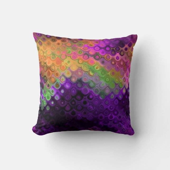 Moderne Chic Abstract Pauwenveren Kussen (Voorkant)