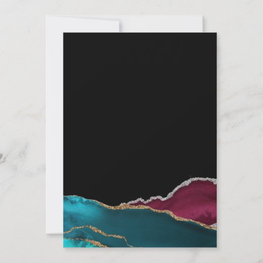 Moderne Chic Agate bruiloft Kaart (Achterkant)