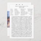 Moderne chic Al White Wedding Word Search Save Dat Kaart (Voorkant / Achterkant)