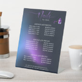 Moderne Chic Amethyst Nagelservice Menu Prijslijst Reclamebord Met Voetstuk (Insitu)