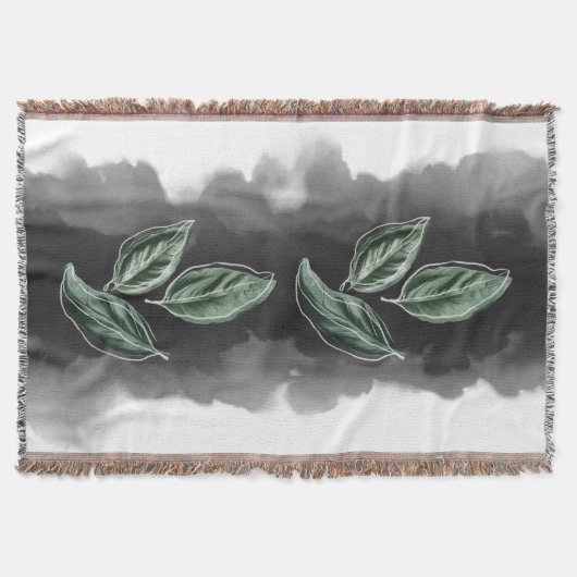 Moderne Chic Basil verlaat Botanical Deken (Voorkant)