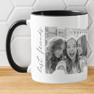 Moderne Chic Best Friends Besties Aangepaste foto Koffiemok