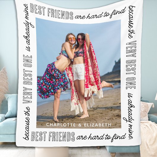 Moderne Chic Best Friends Besties BFF Aangepaste f Fleece Deken