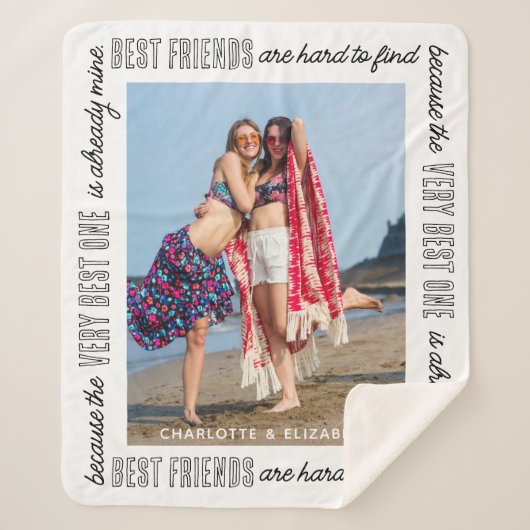 Moderne Chic Best Friends Besties BFF Aangepaste f Sherpa Deken (Voorkant)