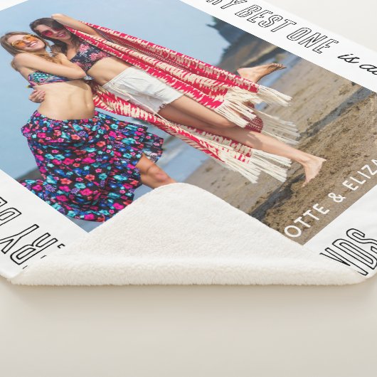 Moderne Chic Best Friends Besties BFF Aangepaste f Sherpa Deken (3/4)