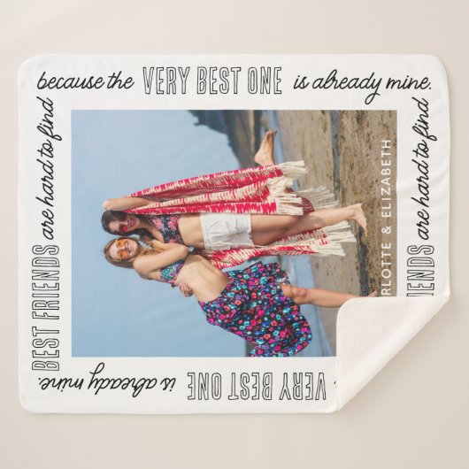 Moderne Chic Best Friends Besties BFF Aangepaste f Sherpa Deken (Voorkant (horizontaal))