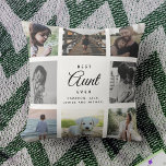Moderne chic Best tante Ever Family Foto Collage Kussen<br><div class="desc">Voor de Beste Tunt ooit in je leven: een moderne,  trendy familiefilm gooit kussens met moderne scripttypografie en uw persoonlijke naam en boodschap.</div>