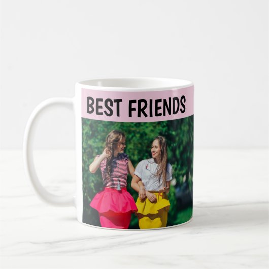 Moderne chic beste vrienden foto koffiemok (Links)