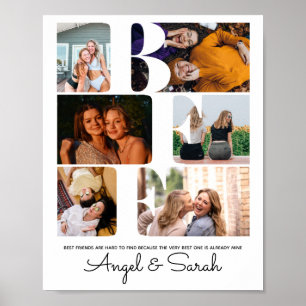 Moderne Chic BFF Best Friends Elegant Photo Collag Poster