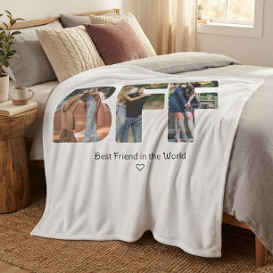 Moderne Chic BFF-foto Collage Beste Vriendinnen Fleece Deken