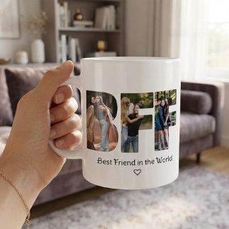 Moderne Chic BFF-foto Collage Beste Vriendinnen Koffiemok