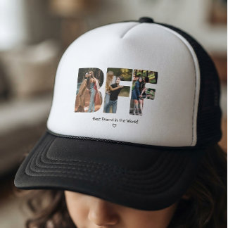 Moderne Chic BFF-foto Collage Beste Vriendinnen Trucker Pet