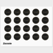 Moderne Chic Black en Gold Script Lash Cleanser Ronde Sticker (Vel)