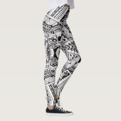 Moderne Chic Black en White Tribal Tattoo Pattern Leggings (Rechts)