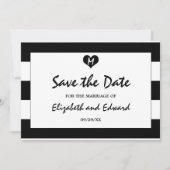 Moderne chic Black en White Wedding Save the Date (Voorkant)