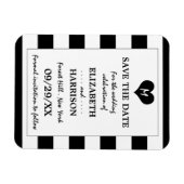 Moderne chic Black en White Wedding Save the Date Magneet (Horizontaal)