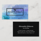 Moderne Chic Black Humming Bird Faux Visitekaartje (Voorkant / Achterkant)