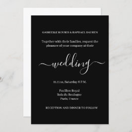 Moderne chic Black & White Minimalist Wedding Kaart