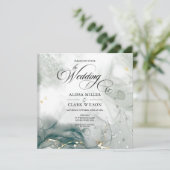 Moderne chic Black & White Waterverf bruiloft Kaart (Staand voorkant)