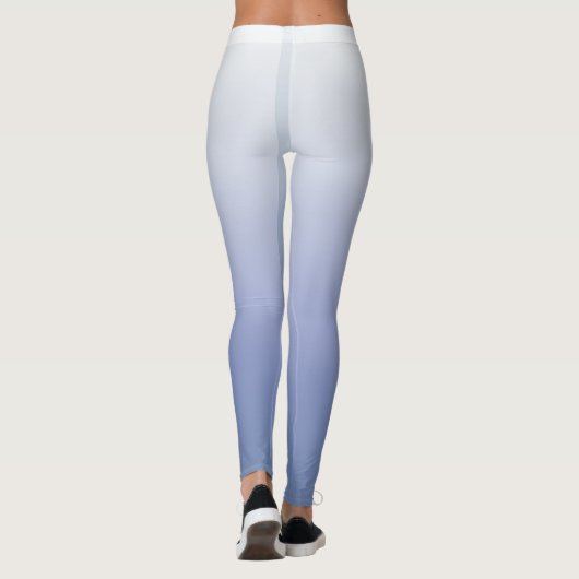 Moderne Chic Blauw & Wit Ombre Leggings (Achterkant)
