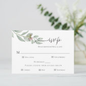 Moderne Chic Bloem Bruiloft RSVP Kaart (Staand voorkant)