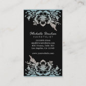 Moderne Chic Bloemen Haar Stylist Schoonheidssalon Visitekaartje (Achterkant)