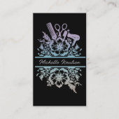 Moderne Chic Bloemen Haar Stylist Schoonheidssalon Visitekaartje (Voorkant)