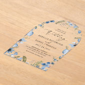 Moderne Chic Blue bruiloft Acryl Uitnodigingen (Laagn)